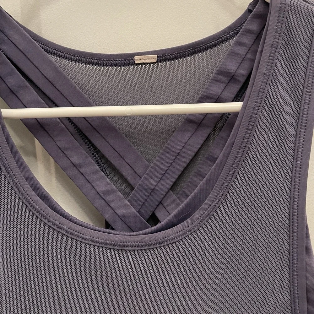 Lululemon Women's Fast As Light‎ 2 In 1 Tank Greyvy Size 8 Athleisure Gym Yoga
